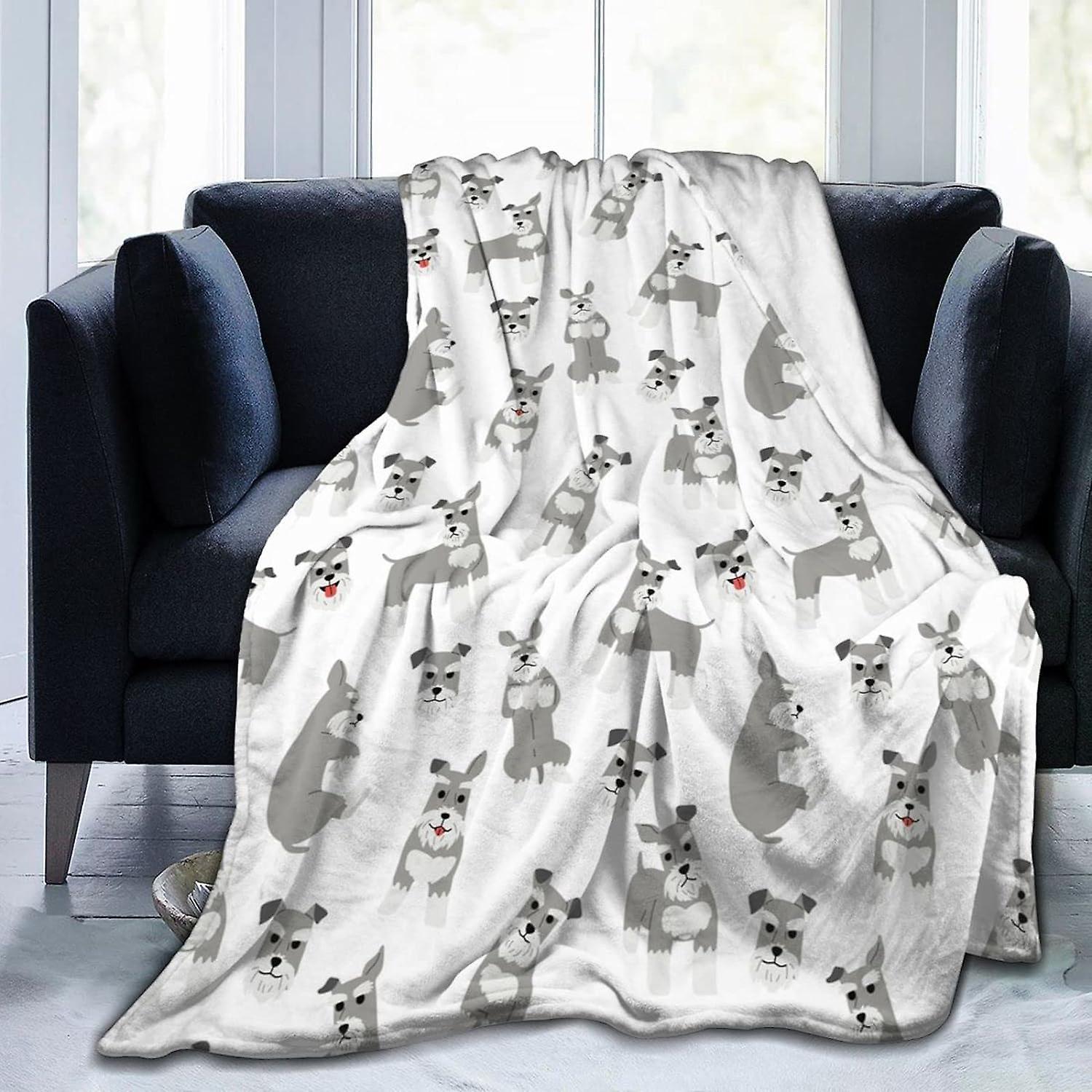 Kerota Schnauzer T Throw Blanket Soft Flannel Lightweight Cozy Blankets Washable for Sofa Couch Bed 50x40in 125x100cm