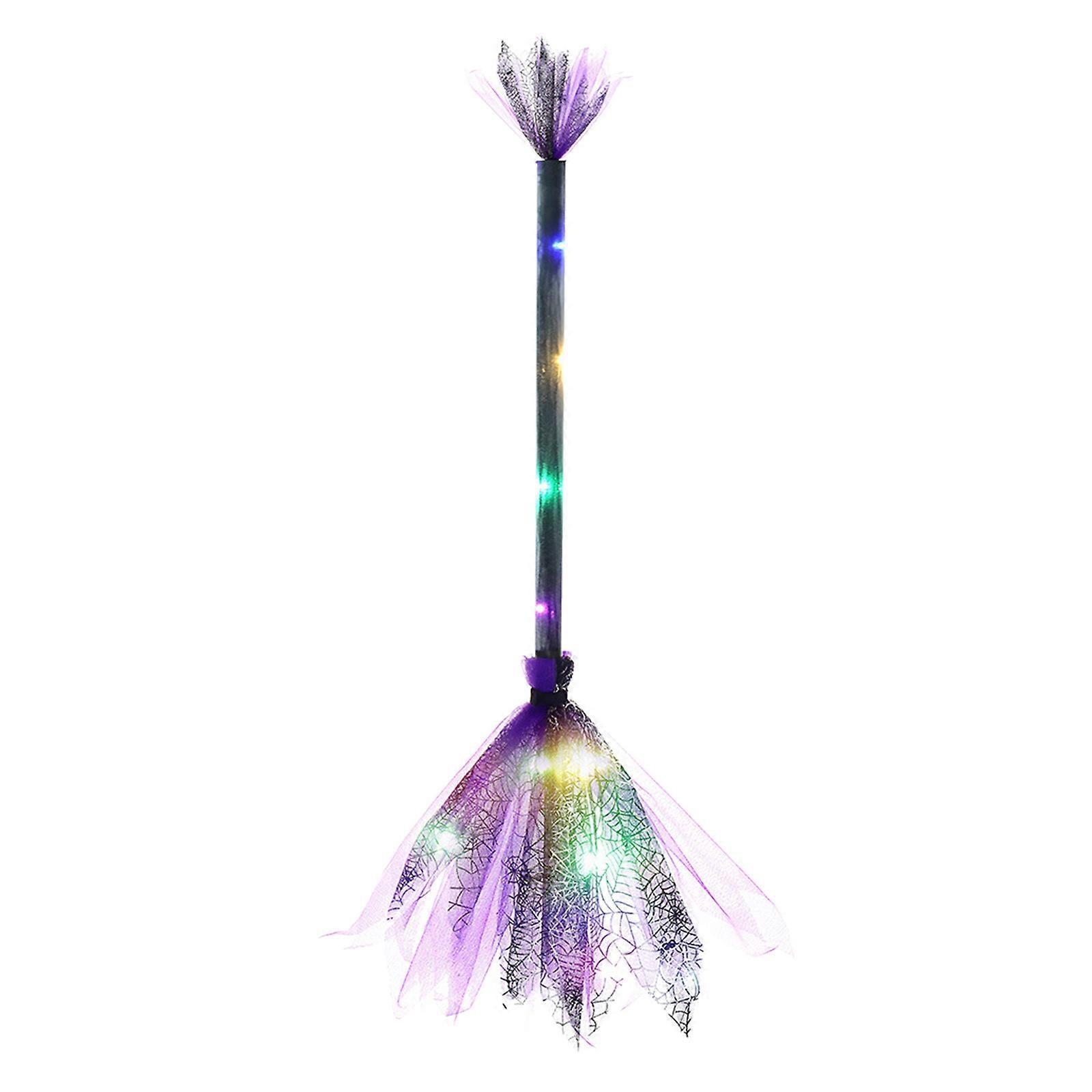 Kakanwo Halloween Decor Witch Broom Witch Led Broom Makeup Party Glowing Mount World Of Warcraft Halloween Broom Purple