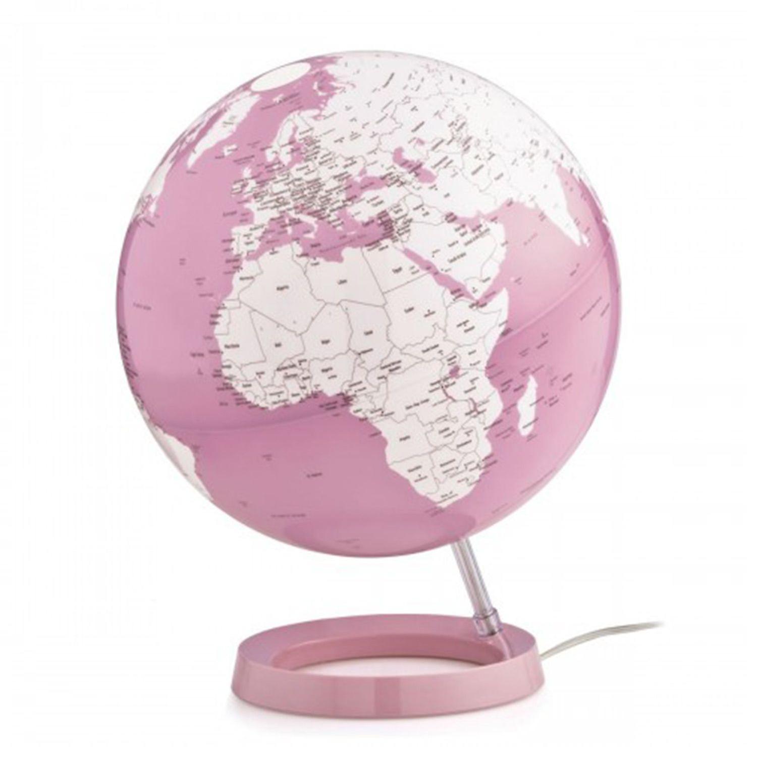 Atmosphère Luminous world globe Light & Color Ø 30 cm - Pastel pink 40 x 30 cm