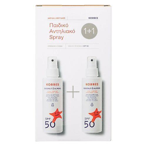 Korres Coconut + Almond Kids Sunscreen Spray Face + Body SPF 50 1+1