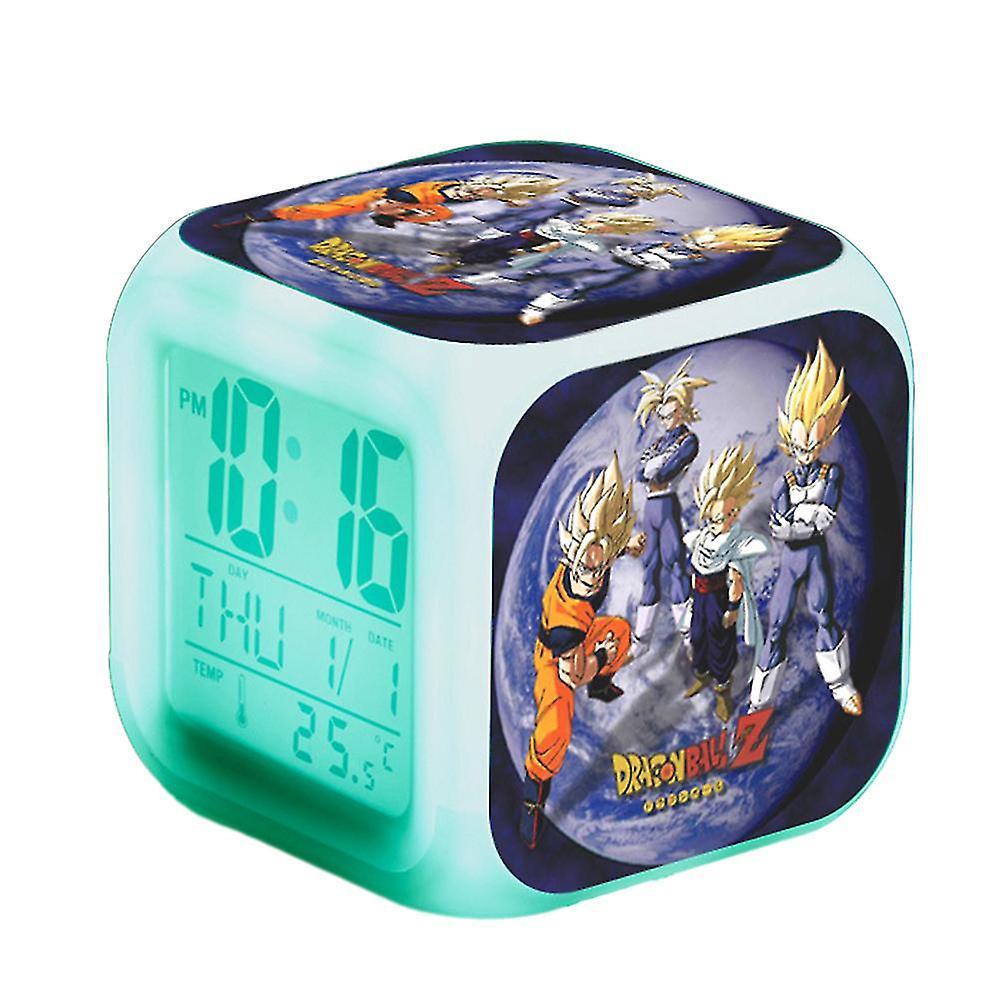 Elciaicle Dragon Ball Led Digital Alarm Clock 7 Colorful Light Bedroom Decor With Time, Temperature, Alarm, Date For Kids Gifts C