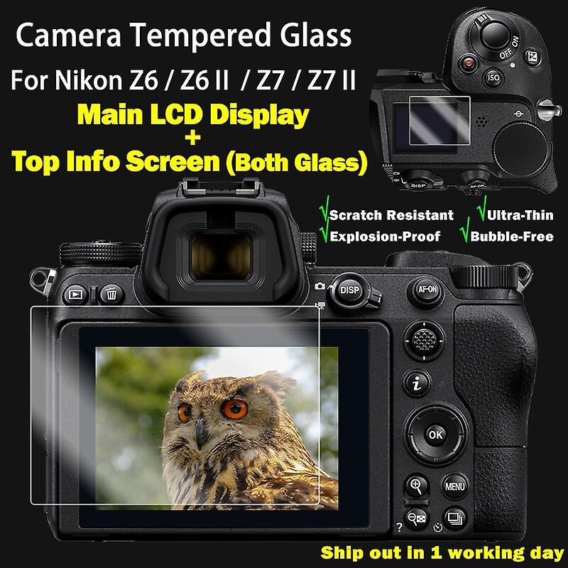 For Nikon Z8 Z6 Z6II Z7 Z7II Z9 Tempered Camera Protective Glass Main LCD Display +Top Info Screen Protector Guard Cover  Screen Protectors 2SET Fo...