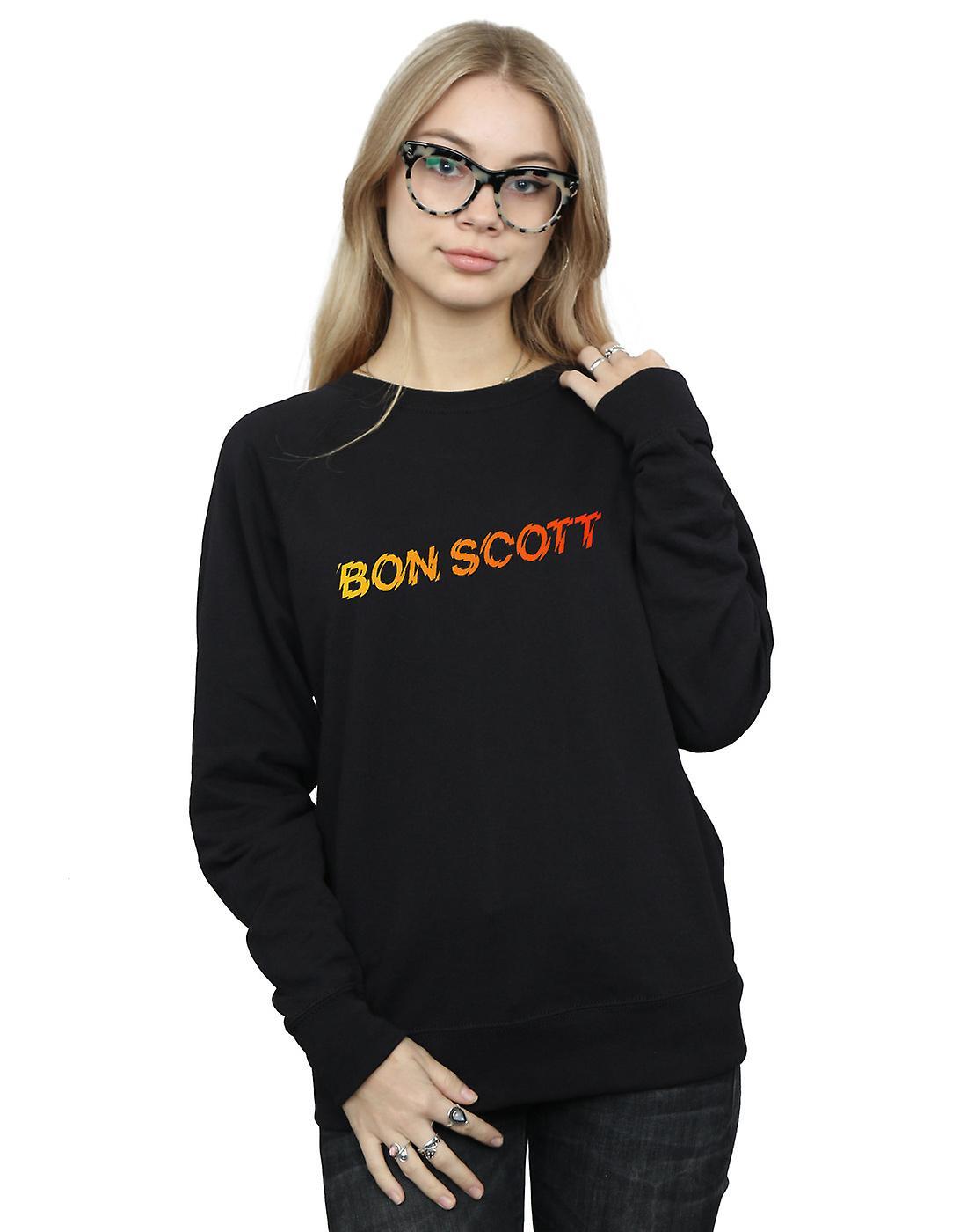 Absolute Cult Bon Scott Women's Shattered Logo Sweatshirt White Large