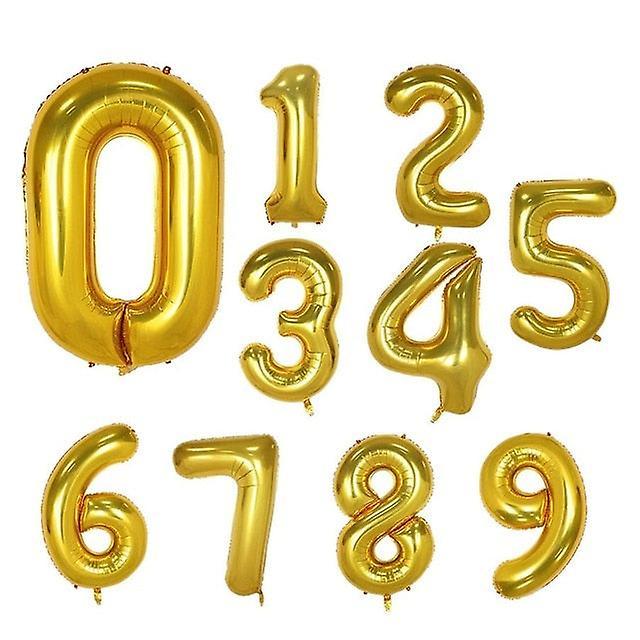 Slowmoose Helium Aluminum Foil, Number Balloons For Wedding, Birthday Party  Decorations Gold 16inch / 2