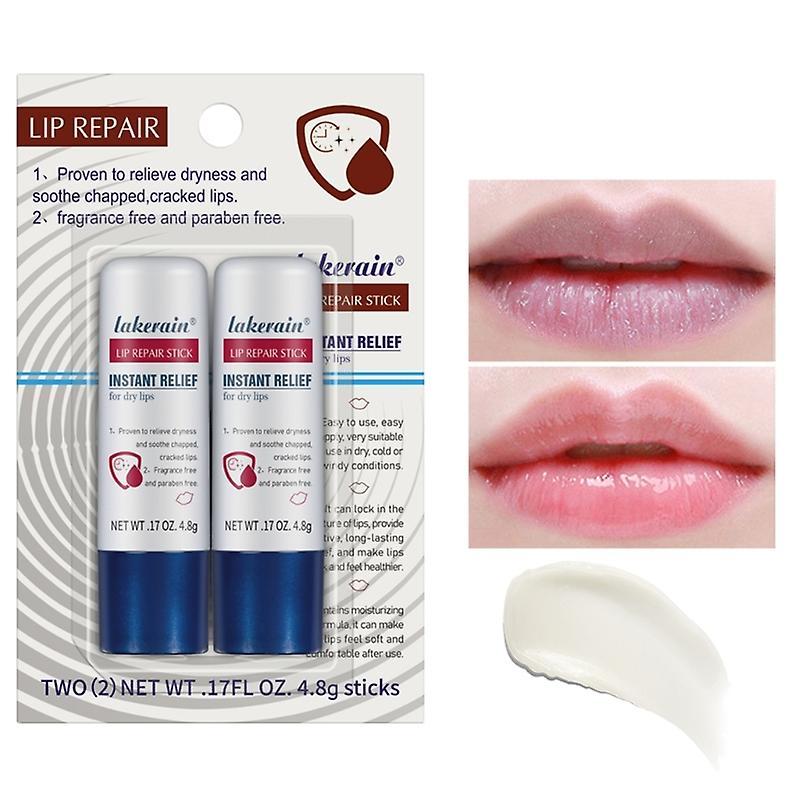 Unbrand 2pcs Lip Repair Stick Nourishing Lip Care Soothe and Protect Chapped Lips