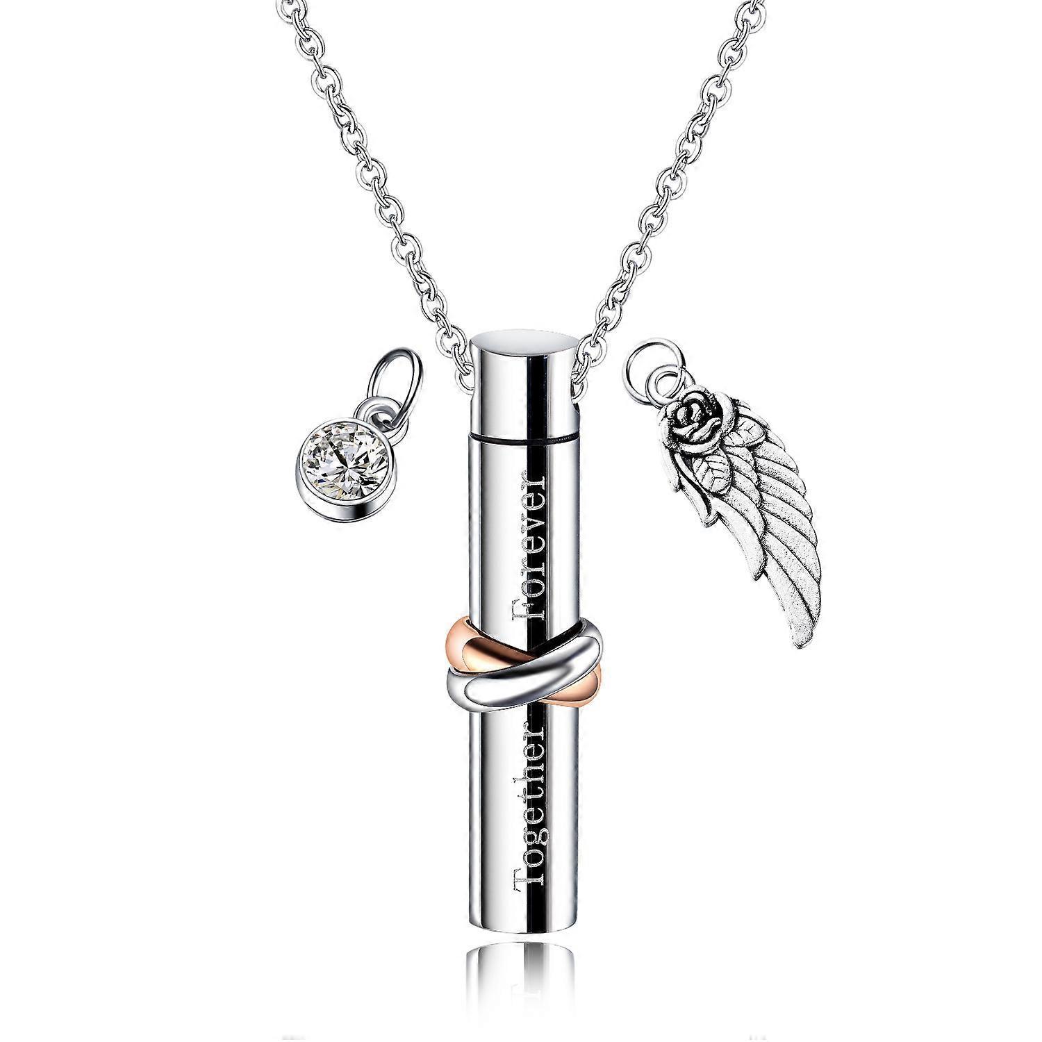 Botribas Urn Necklaces for Ashes Memorial Cremation Stainless Steel Urn Pendant Necklace Ash Keepsake Jewellery