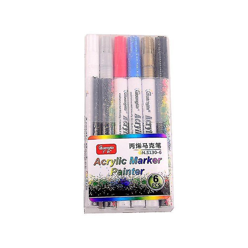 Tianzun Gn 12/18 Colors 0.7mm Acrylic Paint Marker Pen Art Marker Pen For Ceramic Rock Glass Porcelain Mug Wood Fabric Canvas Painting 6 colors