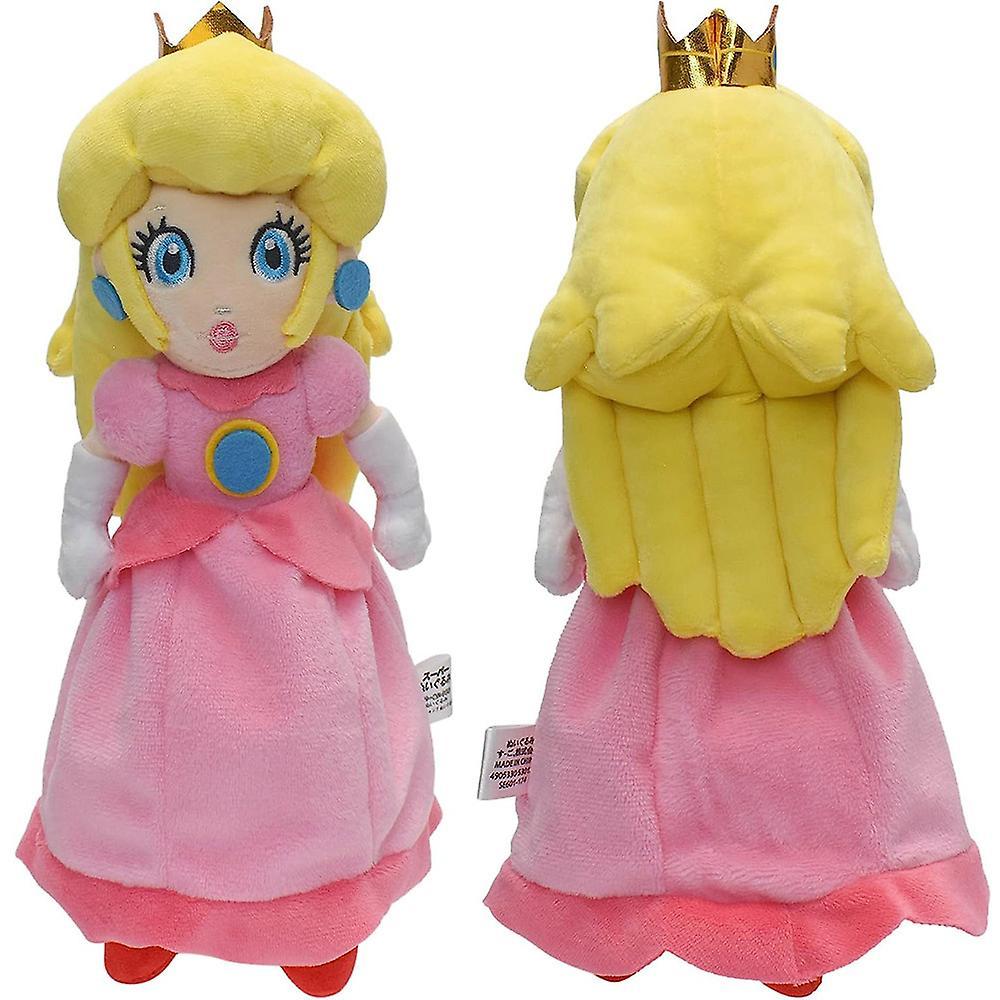 Waytogo Princess Peach Super Mario Plush Toy Wearing Red Shoes Pink Skirt Yellow Hair And Crown Stuffed Doll Collection Decoration Decors Gift