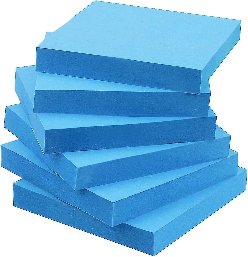 Dqbd Qqdd  Sticky Notes 3x3 Self-stick Notes Blue Color 6 Pads, 100 Sheets/pad