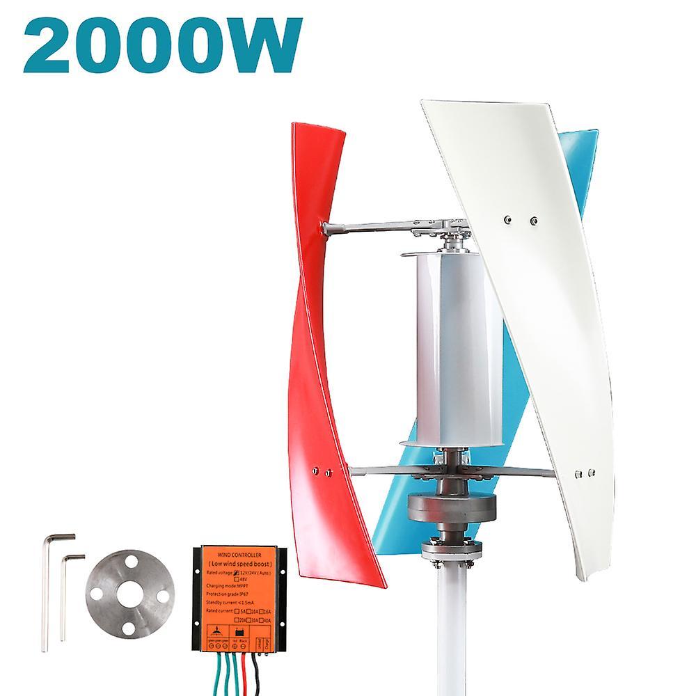 Muggys Free Energy 5kw Vertical Axis Maglev Wind Turbine High Voltage Generator 5000w 24v 48v With Charge Controller Household Windmill With Mppt C...