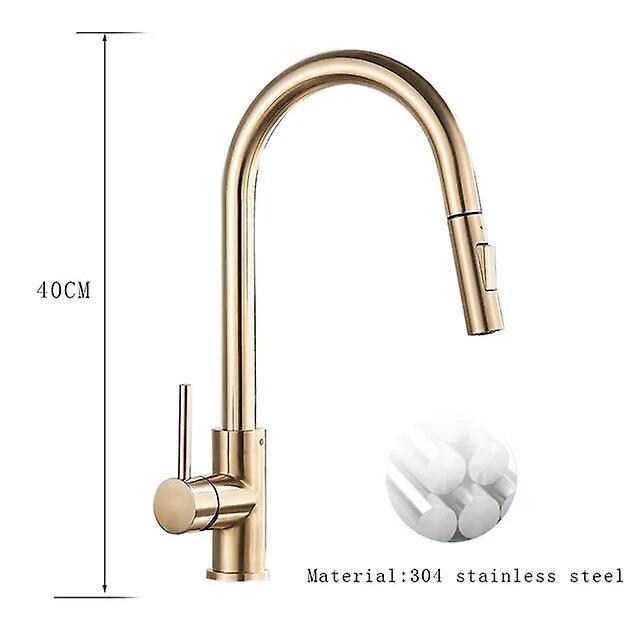 Faucets Thickened Brass Brushed Nickel Golden Kitchen Faucet  Pull Out Spray Kitchen Tap 360 Rotatble Hot Cold Sink Mixer Crane Nickel Golden B