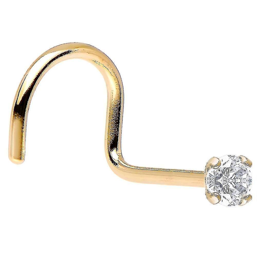 Easter Solid 14k Gold Nose Screw With Genuine Diamond (GET IT)