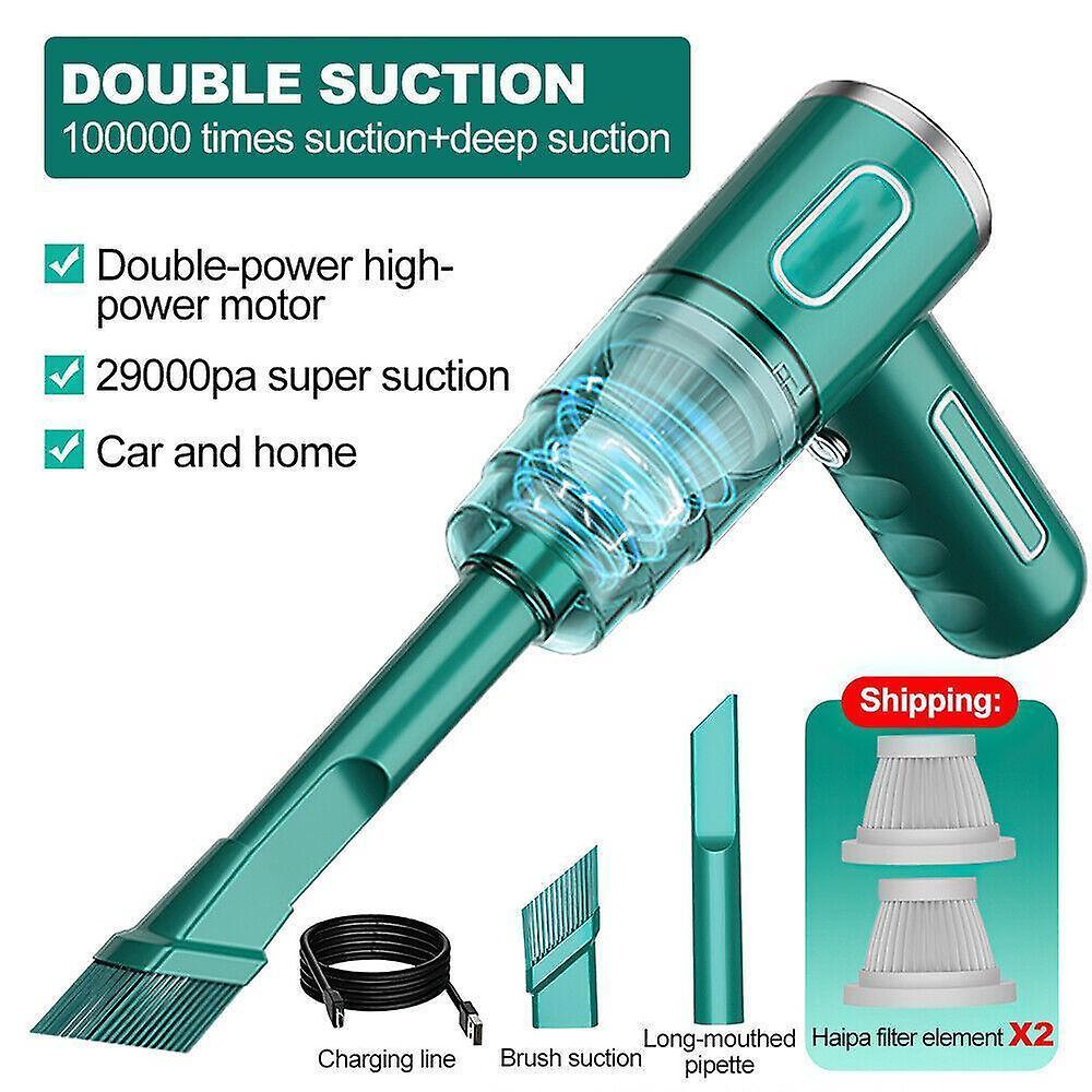 Hgxs 29000pa Powerful Car Vacuum Cleaner Wet/Dry Cordless Strong Suction Handheld AJC 29000PA-Green