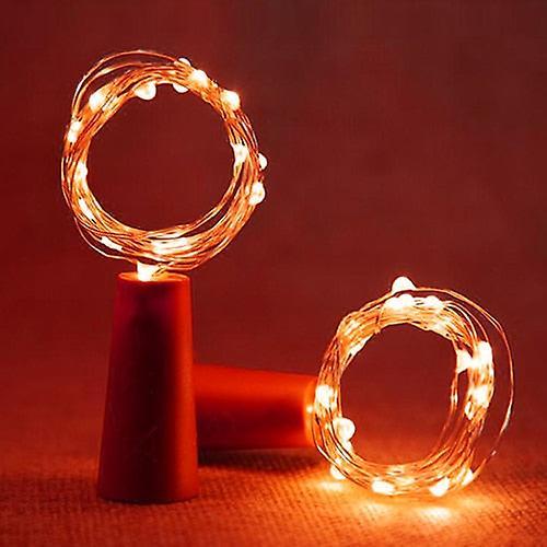 Slowmoose Battery Powered Garland Wine Bottle Lights, With Cork Copper Wire Red 1m 10leds