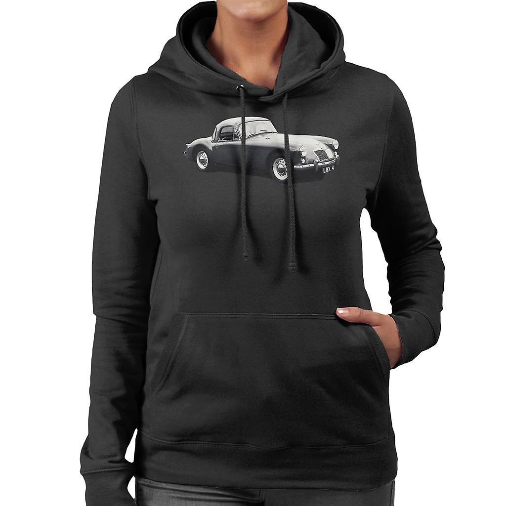 MG Side View British Motor Heritage Women's Hooded Sweatshirt Black XX-Large