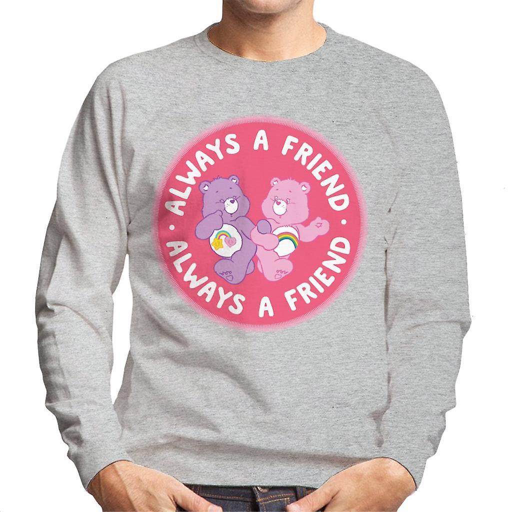 Care Bears Cheer Bear And Best Friend Bear Always A Friend Men's Sweatshirt Heather Grey X-Large