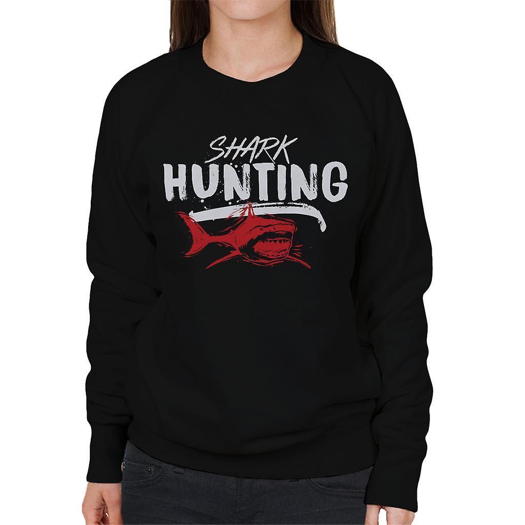 Jaws Shark Hunting Women's Sweatshirt Black XX-Large