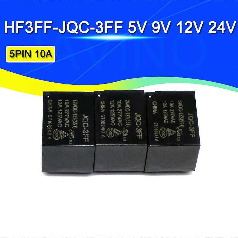 Redkid 5PCS Relay HF3FF-JQC-3FF- 5VDC-1ZS 12VDC-1ZS 24VDC-1ZS(551) DIP5 1HS 4PIN 5V 12V 24V DC JQC3FF-24V-1ZS5PIN