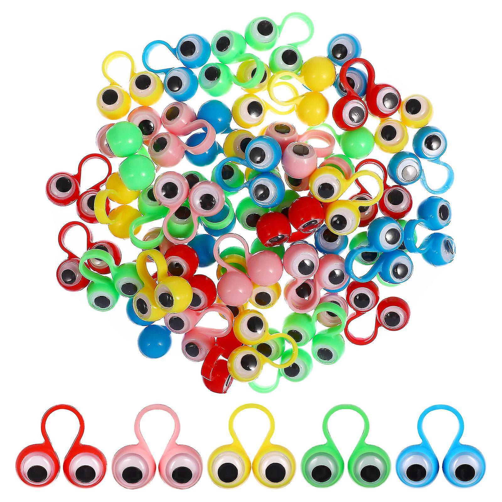 Unbrand 50 Pcs Finger Toy Educational Intelligent Finger Toy Large Eyes Finger Ring Puppets Funny Finger Game Toy For Kids Children Gift Party Favo...