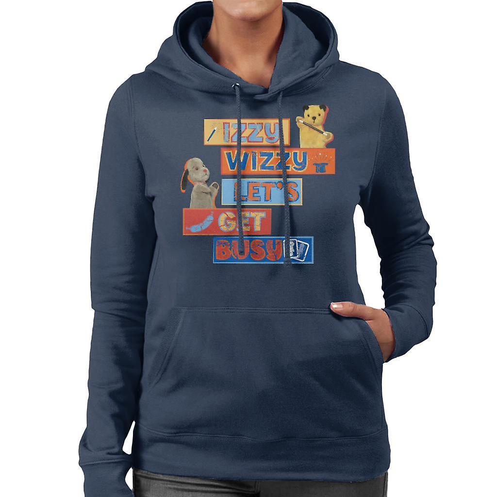 Sooty Izzy Wizzy Let's Get Busy Women's Hooded Sweatshirt Navy Blue Large