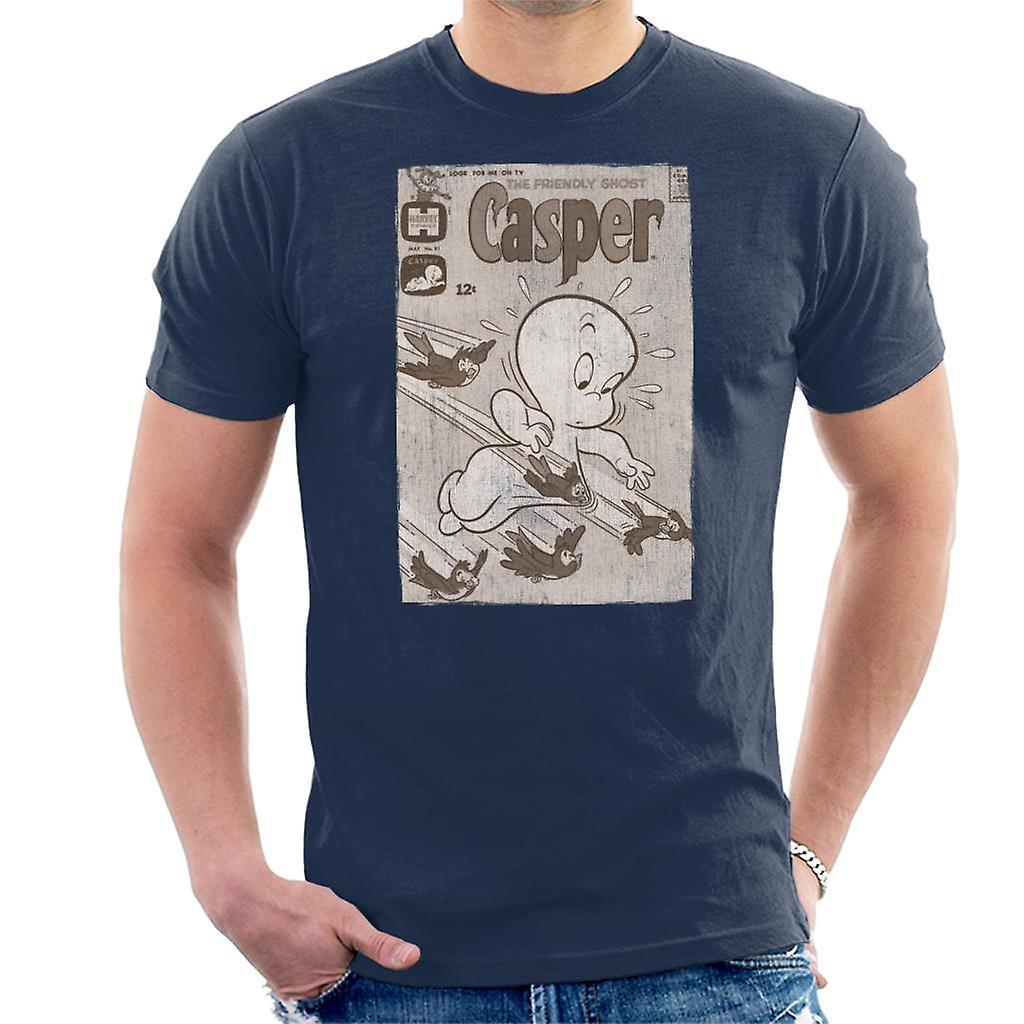 Casper The Friendly Ghost Birds Flying Men's T-Shirt Navy Blue XX-Large