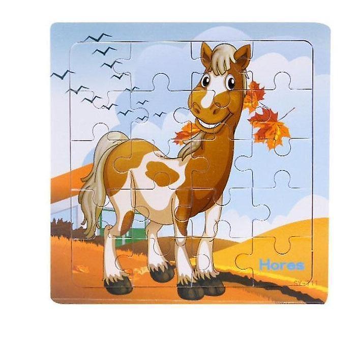 Slowmoose Style Educational Wooden Puzzle - Animal Vehicle Toy 711