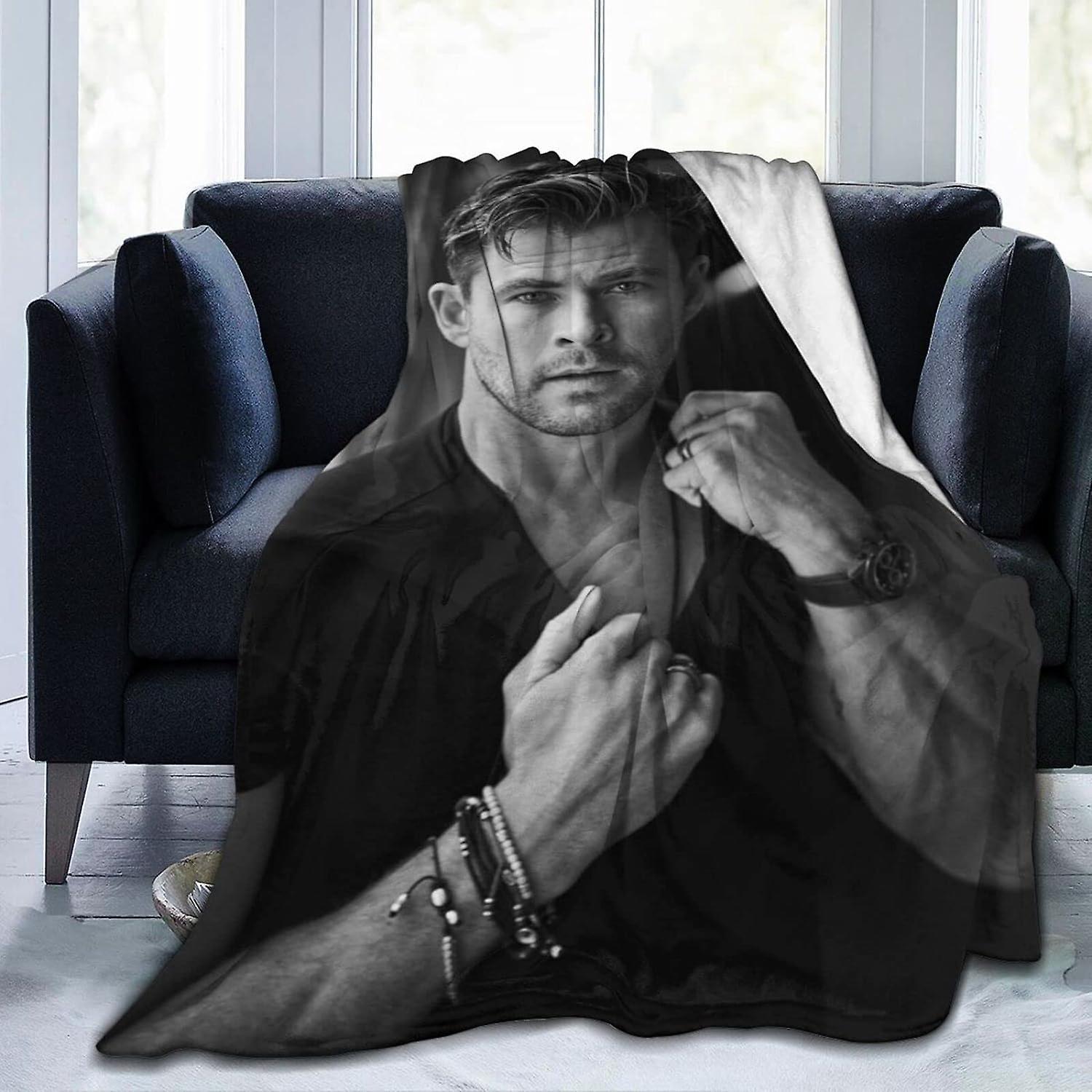 Kerota Chris Hemsworth Fleece Throw Blanket, Ultra Soft Cozy Luxury Fuzzy Blanket for Couch Bed Sofa, Lightweight Warm Plush Blankets Bedding for A...