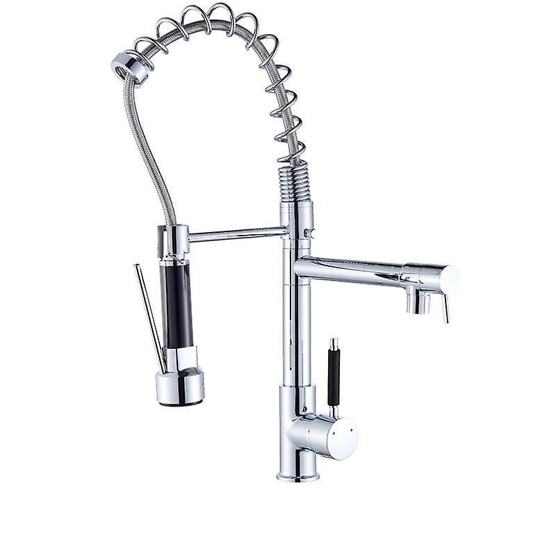 Slowmoose Quyanre Brushed Nickel Faucet - Pull Out Spray Dual Function Water Flow Swivel CHROME HEIBAZI