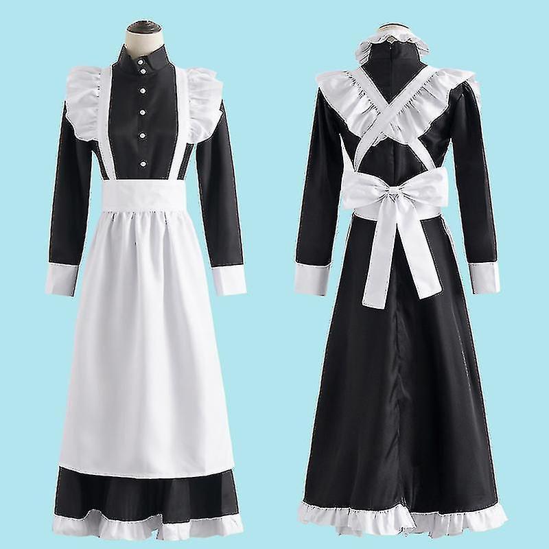 Generic Classic Maid Cosplay Outfit Cute Long Dress Cosplay Costume British Style Cafe Maid Dress Female Sex M