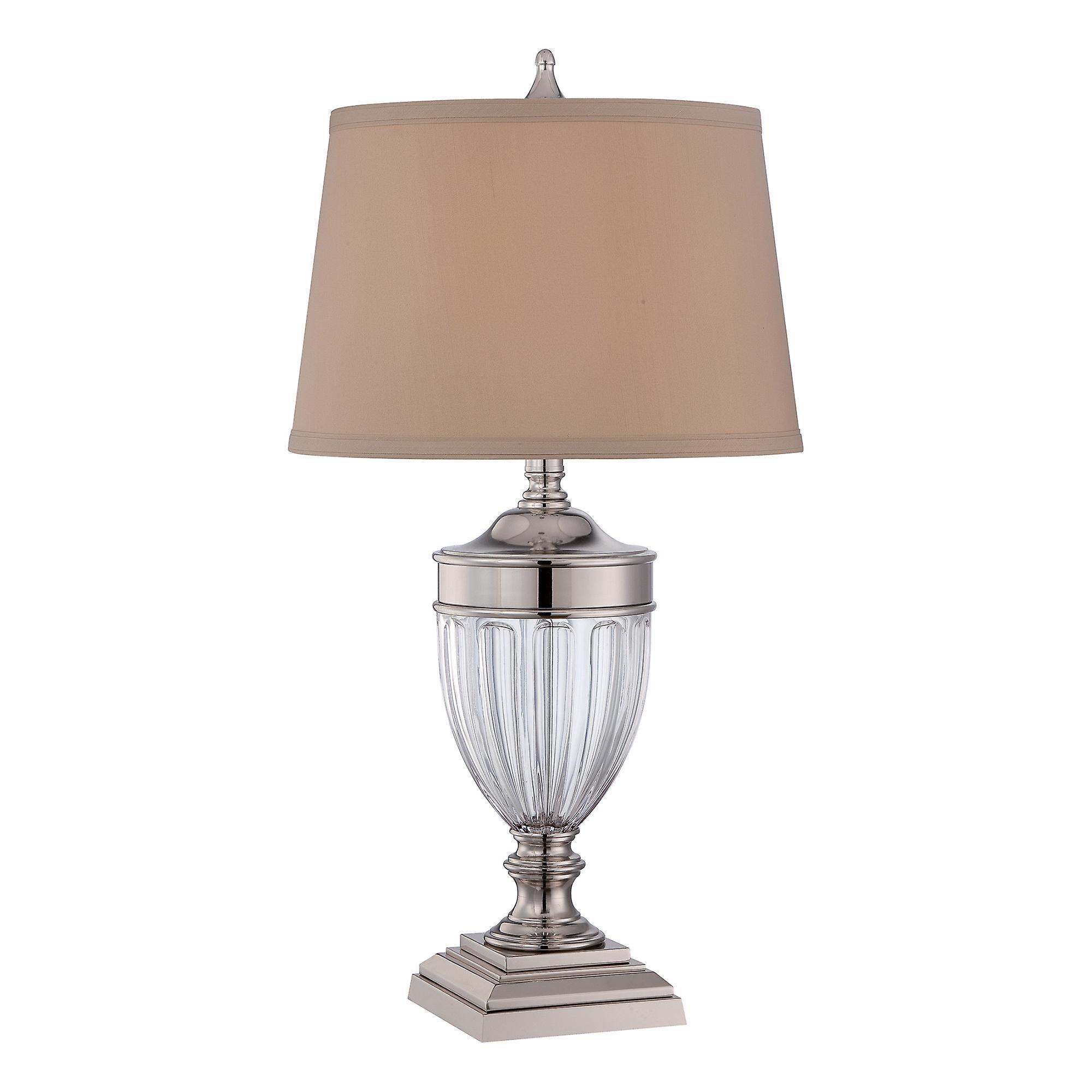 Dennison 1 Light Table Lamp Polished Nickel E27