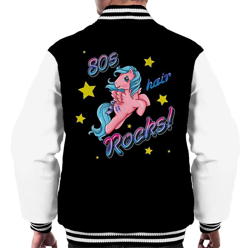 My Little Pony 80s Hair Rocks Men's Varsity Jacket Black/White Small