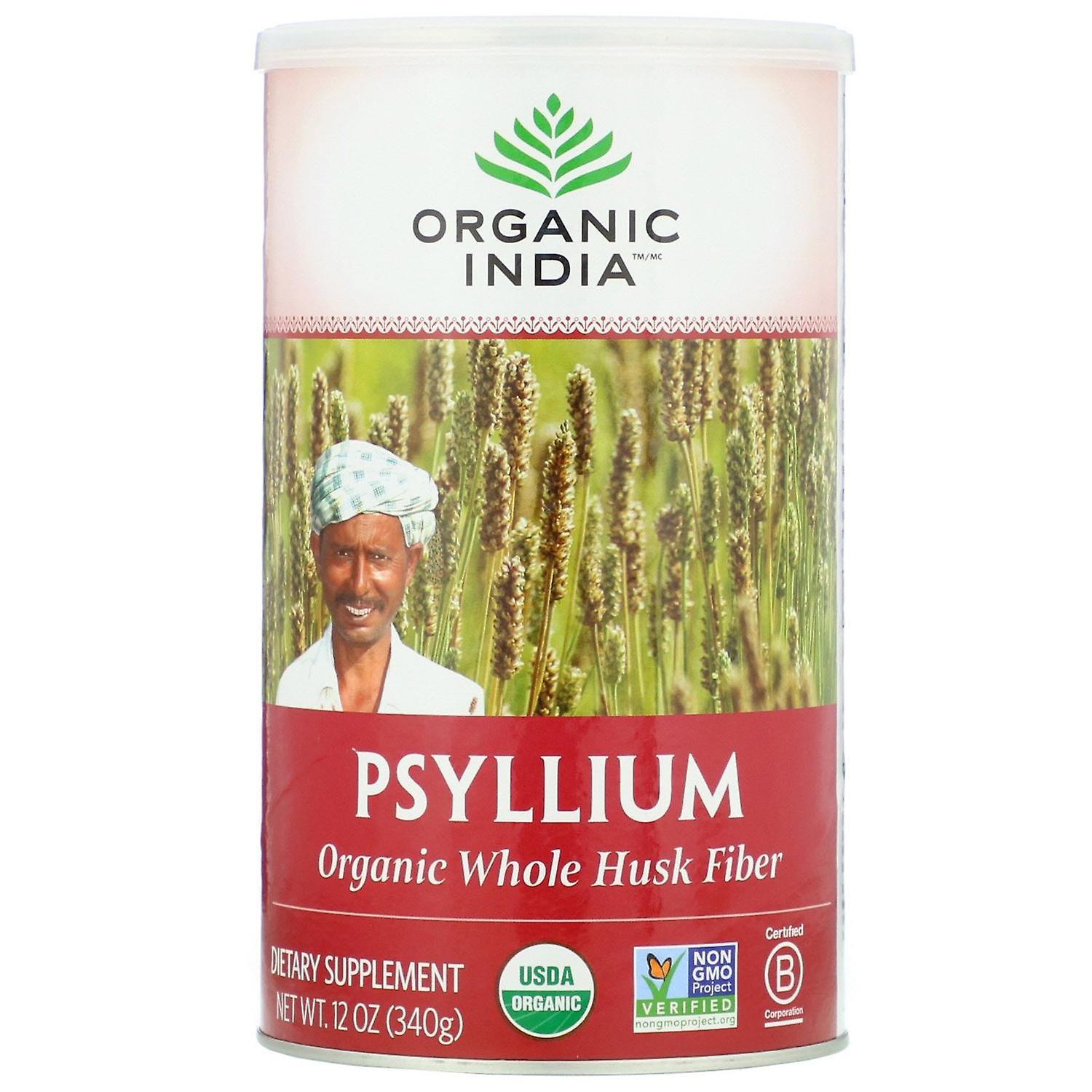 Organic India, Psyllium, Organic Whole Husk Fiber, 12 oz (340 g)