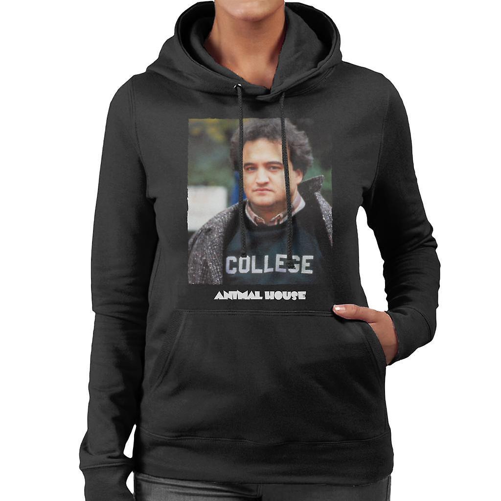 Animal House John Bluto Blutarsky College Women's Hooded Sweatshirt Black Large