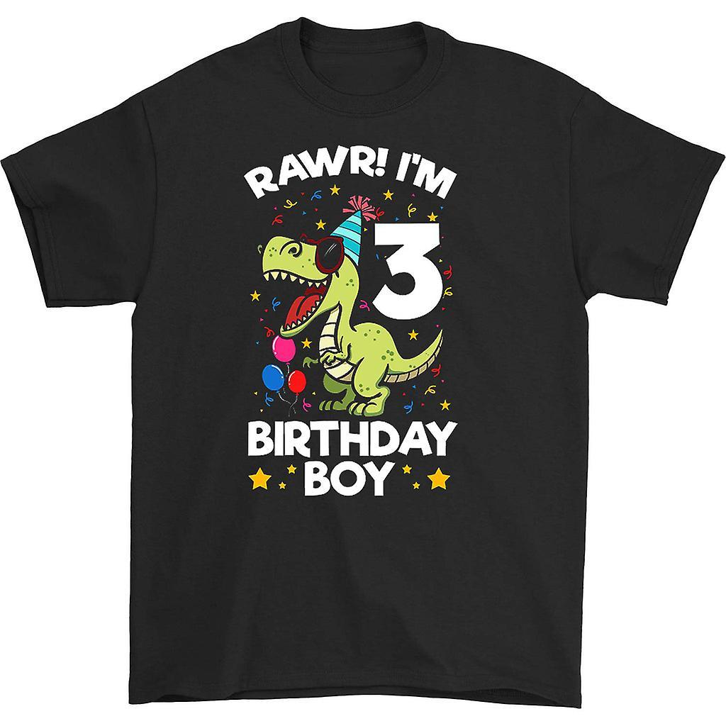 HISHARK Rawr I'm 3 T-shirt Black