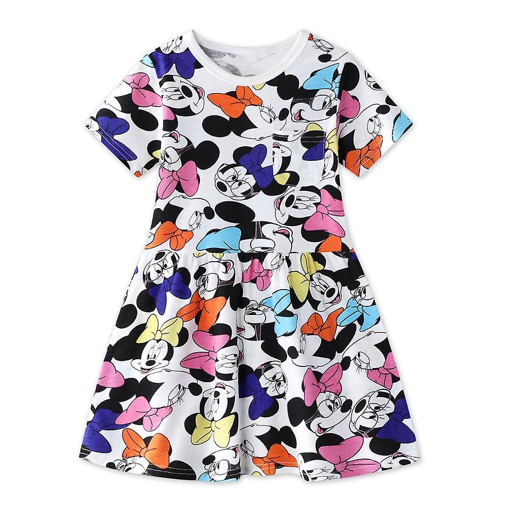 Vicbuy 2-9 Years Girls Minnie Mouse Shorts Sleeve Dress 2-3 Years