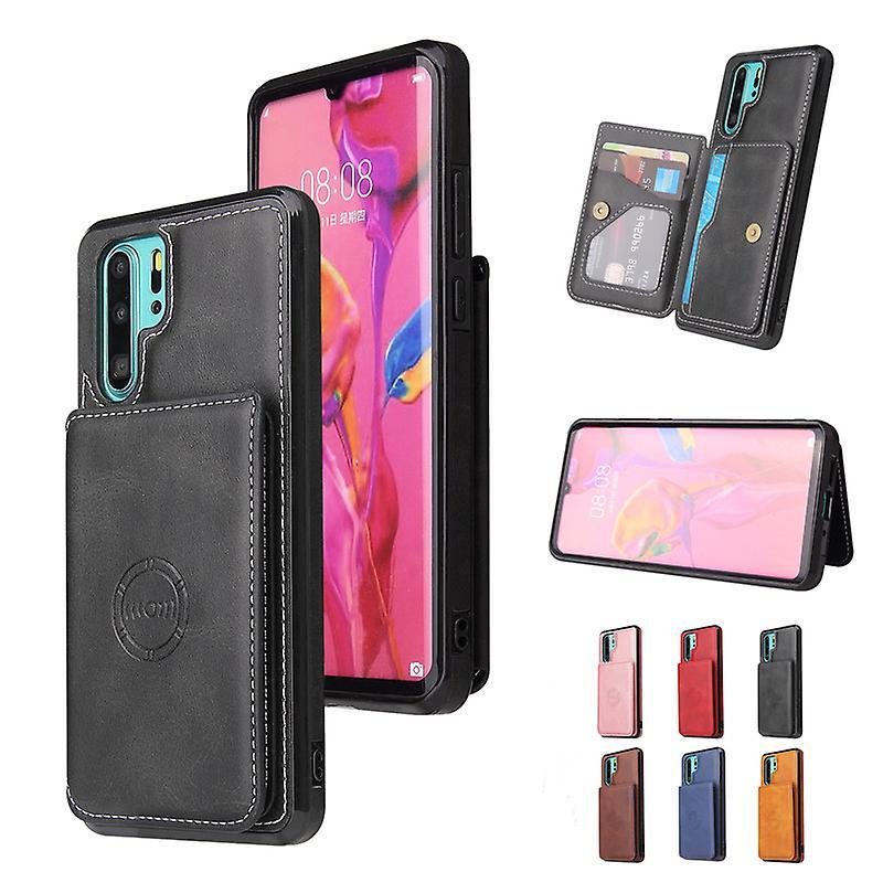 Darmowade Huawei P30 Pro Wallet Case With Card Holder,kickstand,with Magnetic Back For Car Mount,ultra Thin Pu Leather Anti-scratch Cover Pink