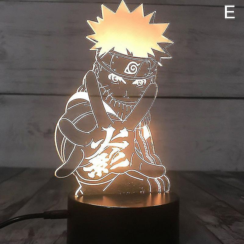 DUQI 3d Night Lights Naruto Team Uzumaki Naruto Sasuke Sakura Figure  Led Night Lamp E