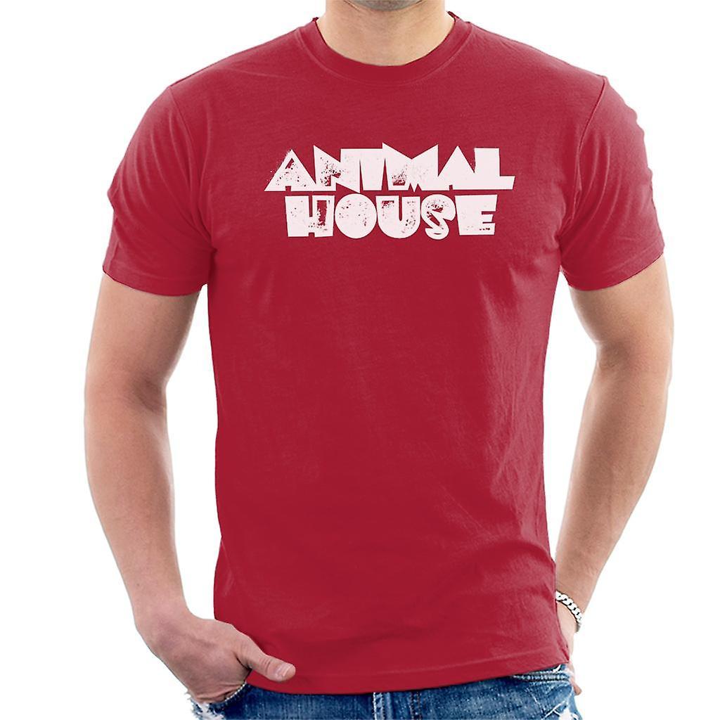 Animal House White Logo Men's T-Shirt Cherry Red Medium