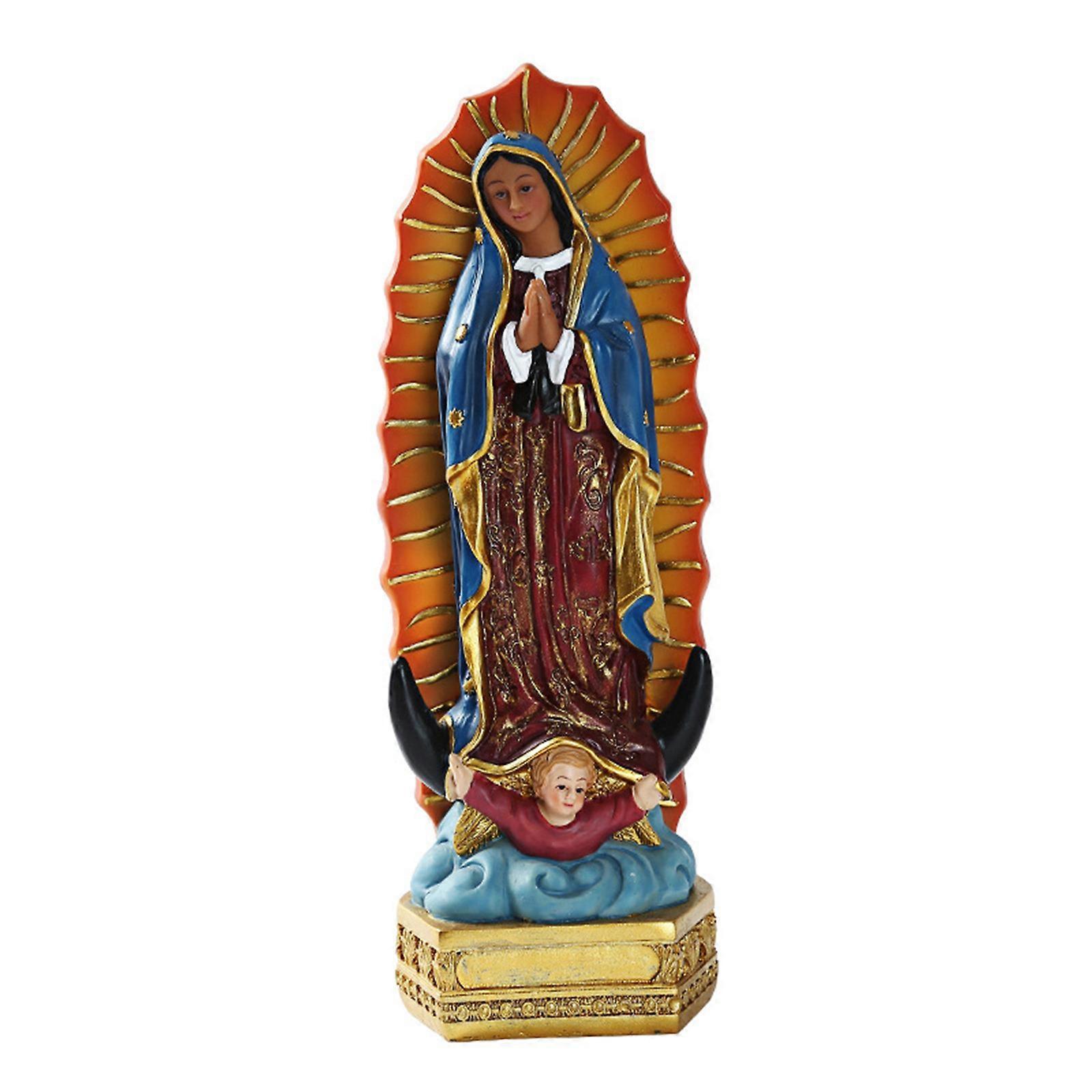 Unbrand Our Lady Of Guadalupe Mexico Virgin Mary Figurines Gift Resin Crafts for Decor