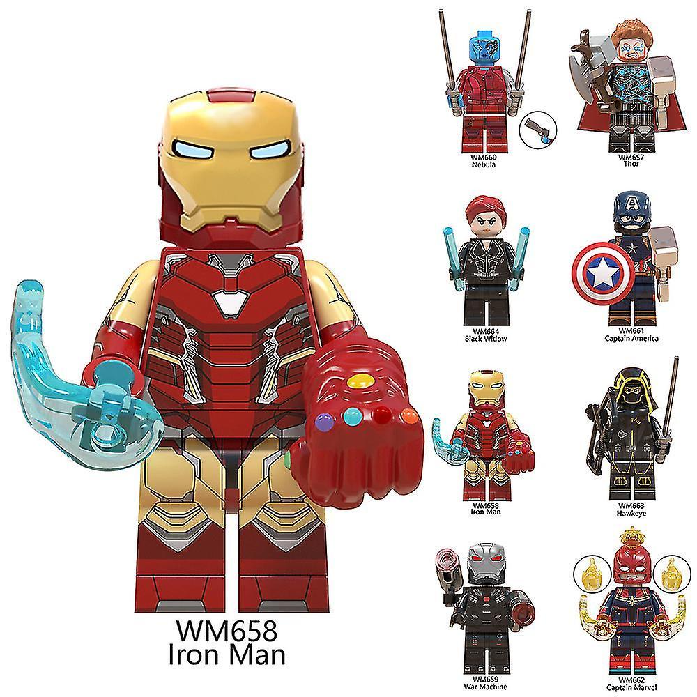 Cryin 8pcs/set Marvel Avengers Super Hero Series Figures Model Assembled Building Blocks Toys Gifts Home Decoration