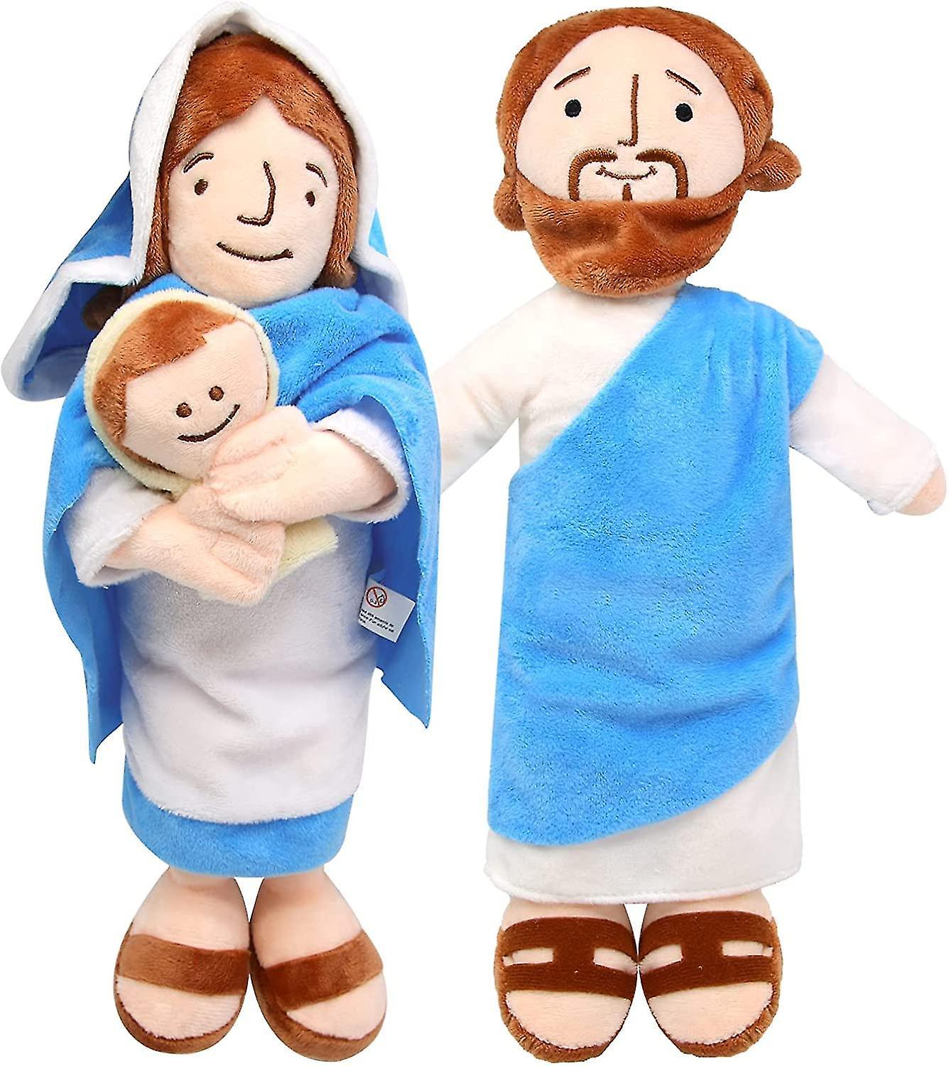 DUQI Jesus Virgin Mary Plush Toy,mother Of Jesus Plush Stuffed Doll,cute Christ Religious Toys For Baptism Easter Gift Home Decor Mary x Jesus