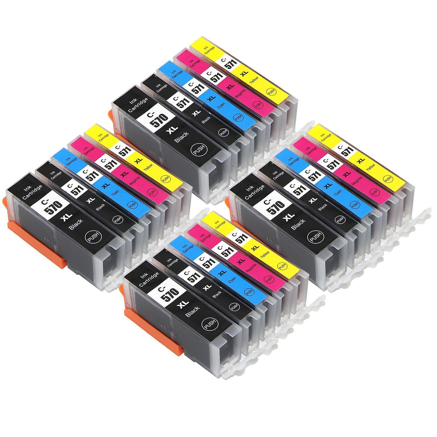 4 Set of 5 Ink Cartridges to replace Canon PGI-570 & CLI-571 Compatible/non-OEM from Go Inks (20 Inks) Black/Cyan/Magenta