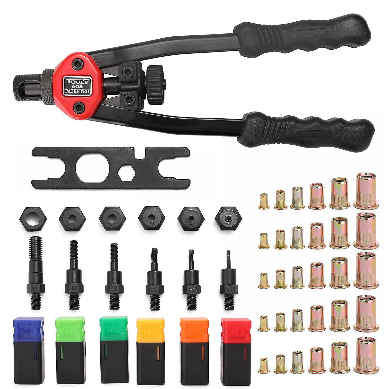 Bolongking Labor-saving Hand Riveter BT-605 Manual Rivet Machine Riveting Tools with Nut Dies M3M4M5M6M8M10 Manual Rivet Machine as photo United St...