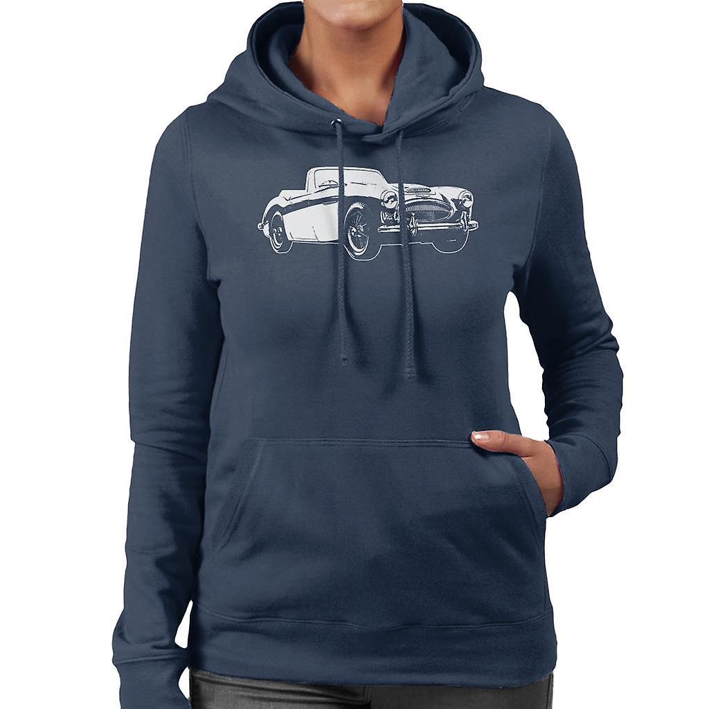 Austin Healey 3000 British Motor Heritage Women's Hooded Sweatshirt Navy Blue XX-Large