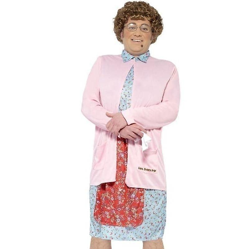 Smiffys Mrs Brown Padded Costume Adult Pink Mens brown/pink Large