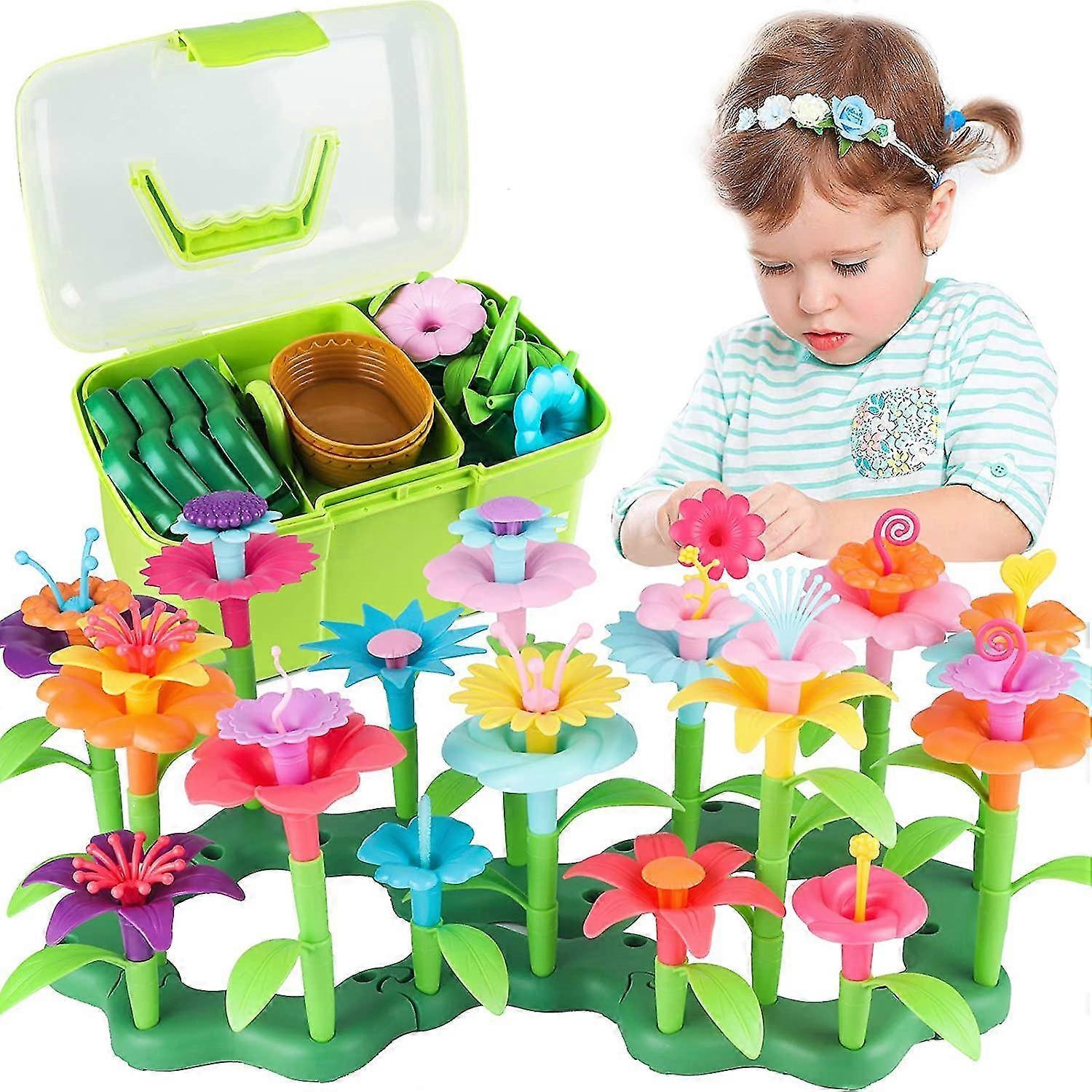 Yuzee Girls Toys Age 3-6 Year Old Toddler Toys For Girls Gifts Flower Garden Building Toy Educational Activity Stem Toys(130 Pcs)