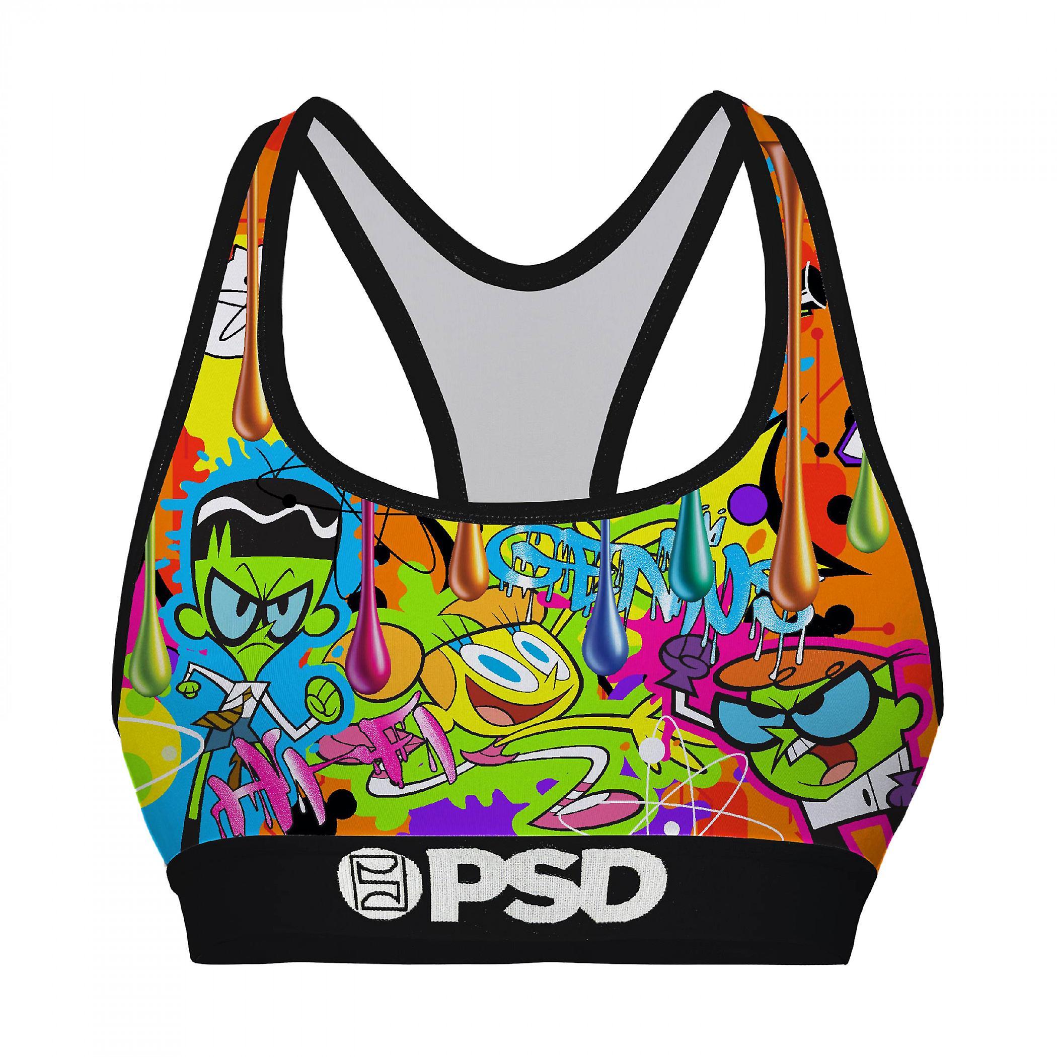 Cartoons Dexter's Laboratory Pop PSD Sports Bra Multi-Color Medium