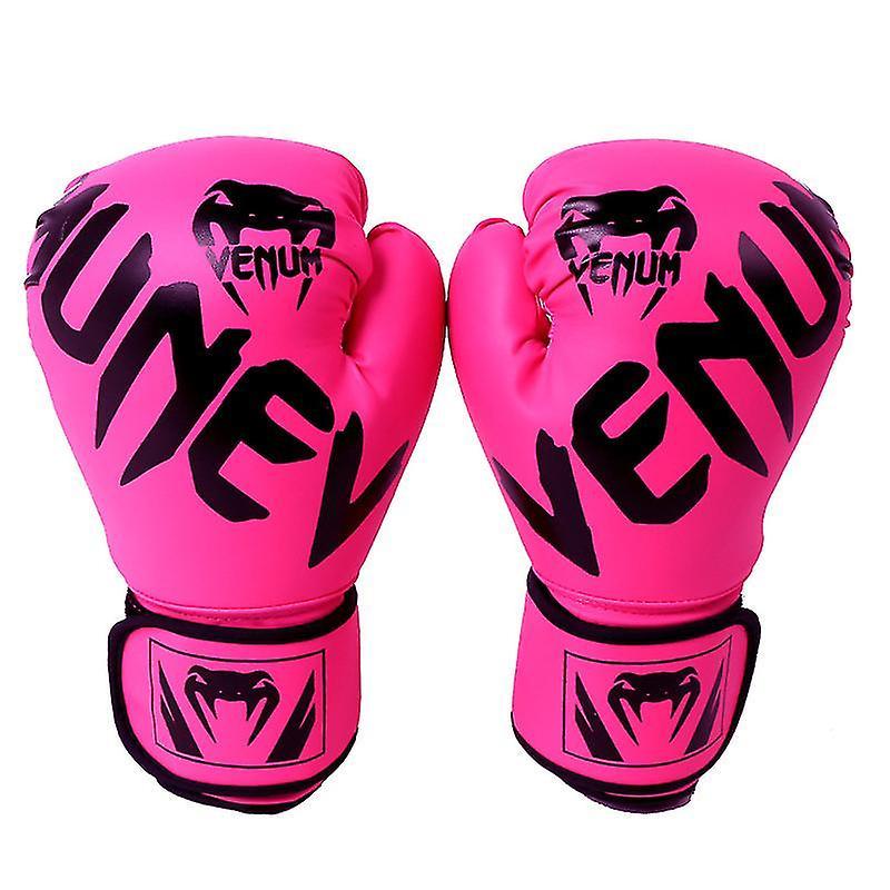 Sunshine A Pair Boxing Gloves Pu Gloves Srong Sturdy Explosion-proof Wear Resistant Boxing Training Gloves Pink