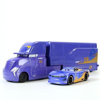 Yxuo 2pcs Racing Car 3 Black Storm Jackson Container Trailer Truck Alloy Truck Mcqueen Mack Toy Multi-color Option yellow