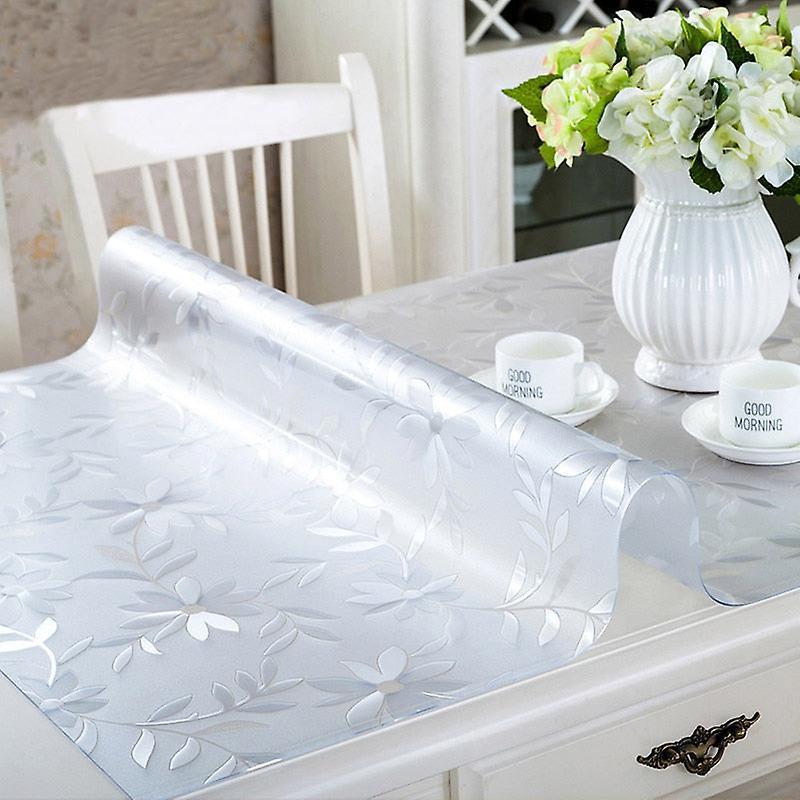 Slowmoose Transparent, Pvc Waterproof, Oilproof Cover For Glass Dining Table 75x115cm / flower16